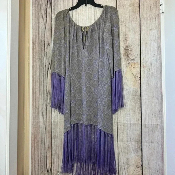 Vintage Rare 2004 Michael Kors Womens lavender multi 100% silk Dress size 2 - Picture 4 of 11